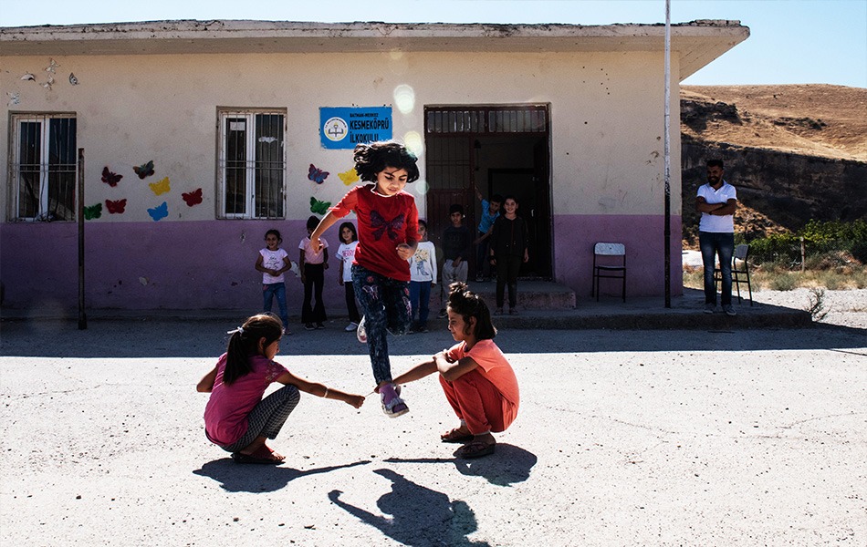 Children at school playground