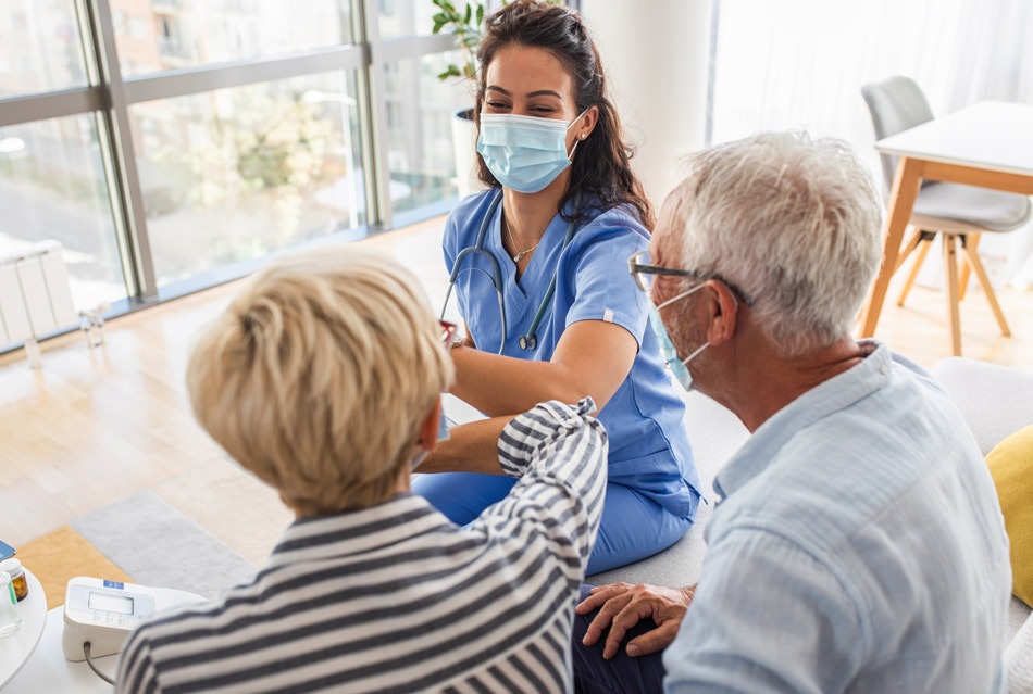 nurse and patients at home